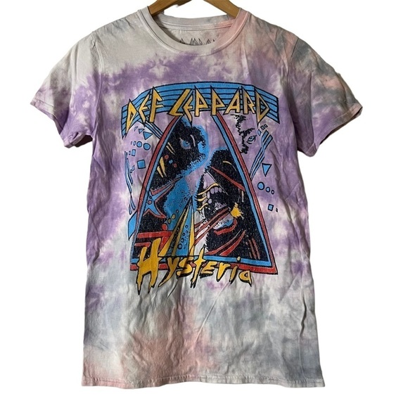 NWOT Def Leppard Hysteria Tie Dye Graphic Tshirt - Picture 1 of 4